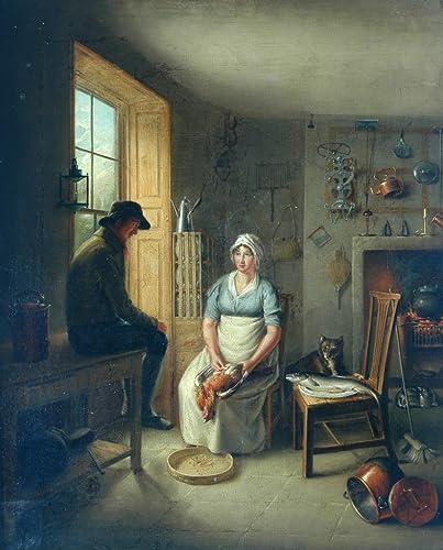 Impression d'affiches toile 60x90cm Garde-chasse et cuisinier David Wilkie art