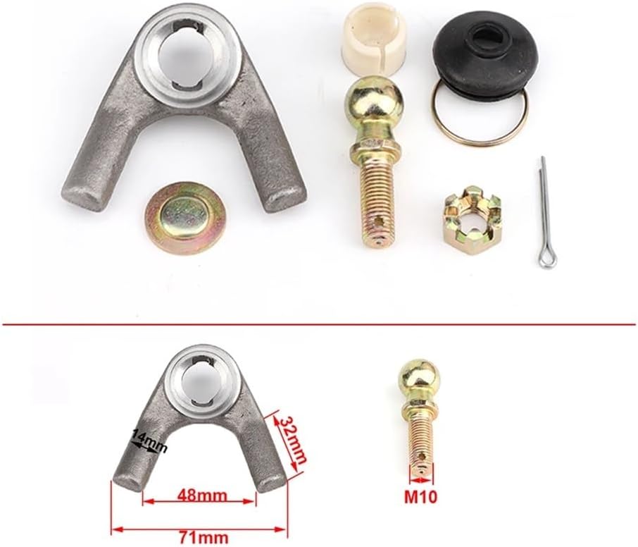 ATV UTV Swing Ball Joint Kit M10 M12 M14 Suitable for 110cc 125cc 150cc 200cc 250cc Go Karts Vehicles Quad Bike Parts(A-M10)