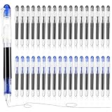 Crtiin 36 Pcs Disposable Fountain Pens, Back to School Quick Drying Ink Pen, Calligraphy Smooth Writing Pens for Journaling Office Supplies Sketching Doodling Beginner Artist Gifts(Black, Blue)