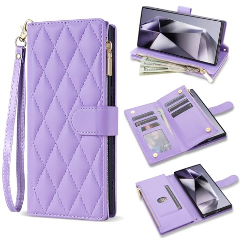 Étui Samsung Galaxy A71 4G antichoc violet avec porte-carte et dragonne