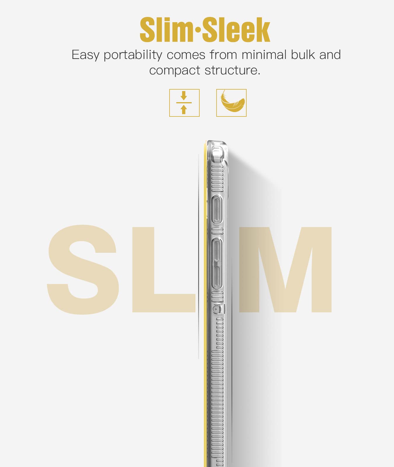 TiMOVO Case for Samsung Galaxy Tab A7 Lite 8.7 2021 (SM-T220/ T225/T227), Slim Soft TPU Translucent Frosted Back Protective Cover Shell Fit Galaxy Tab A7 Lite 8.7 inch Tablet 2021, Light Yellow