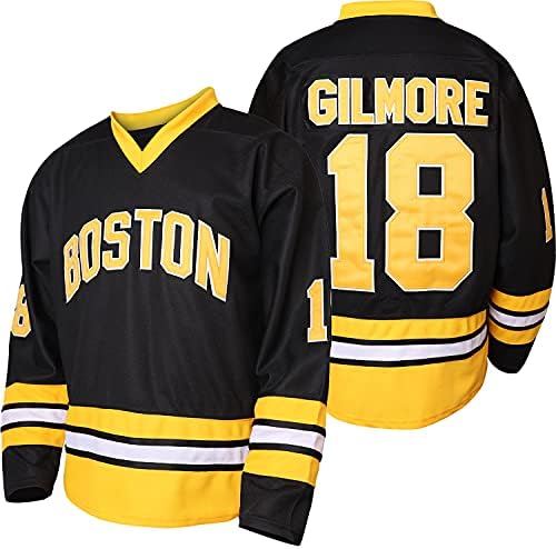 QCBW Mens 18 Happy Gilmore Sanders Stitched Movie Hockey Jersey S-XXXL (Black, XXX-Large)