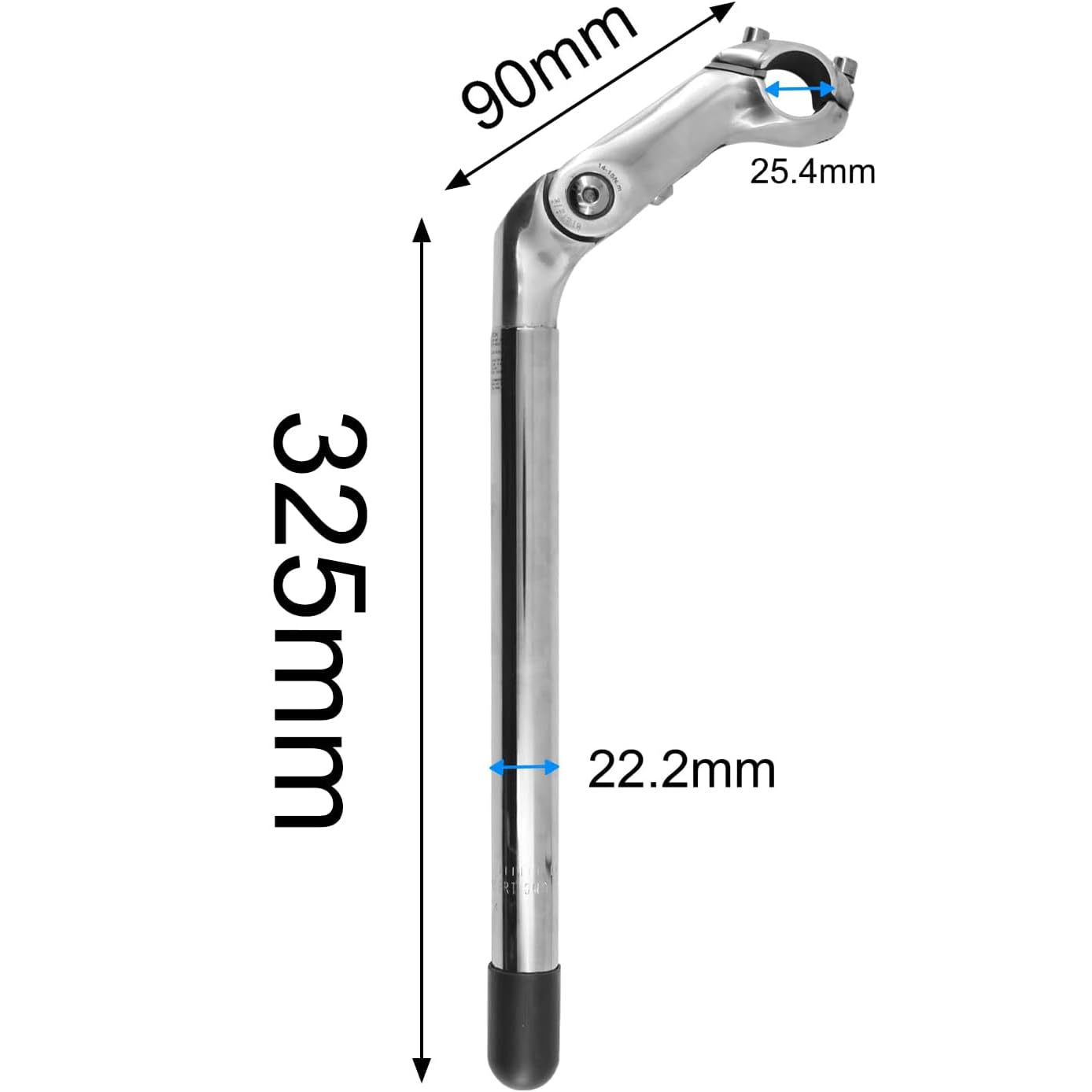SENQI Potence réglable en alliage 90 mm pour guidon de vélo 325 Tube d'extension pour VTT vélo de route