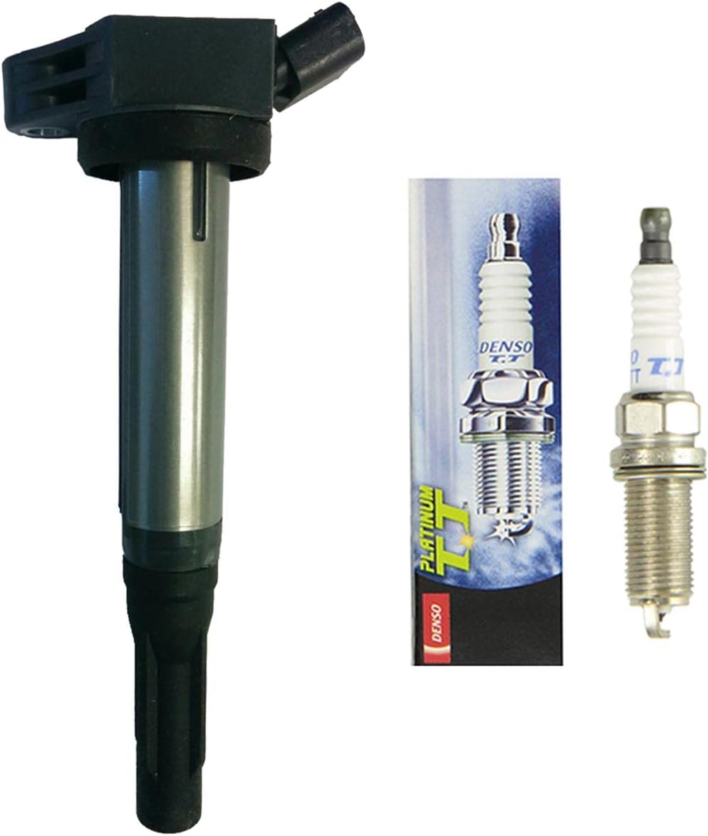 Set of 1 AD Auto Parts Ignition Coil + 1 Platinum TT PKH20TT Spark Plug for Lexus GX460, Toyota Tundra And Other Vehicles 3.5L 4.0L 4.6L 5.7 V8 2007-2016, Compatible With 7805-3170, 4506