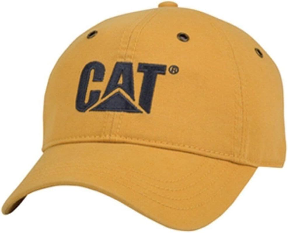 Caterpillar Equipment Unstructured Yellow Mustard Chino Hat w/Grommets