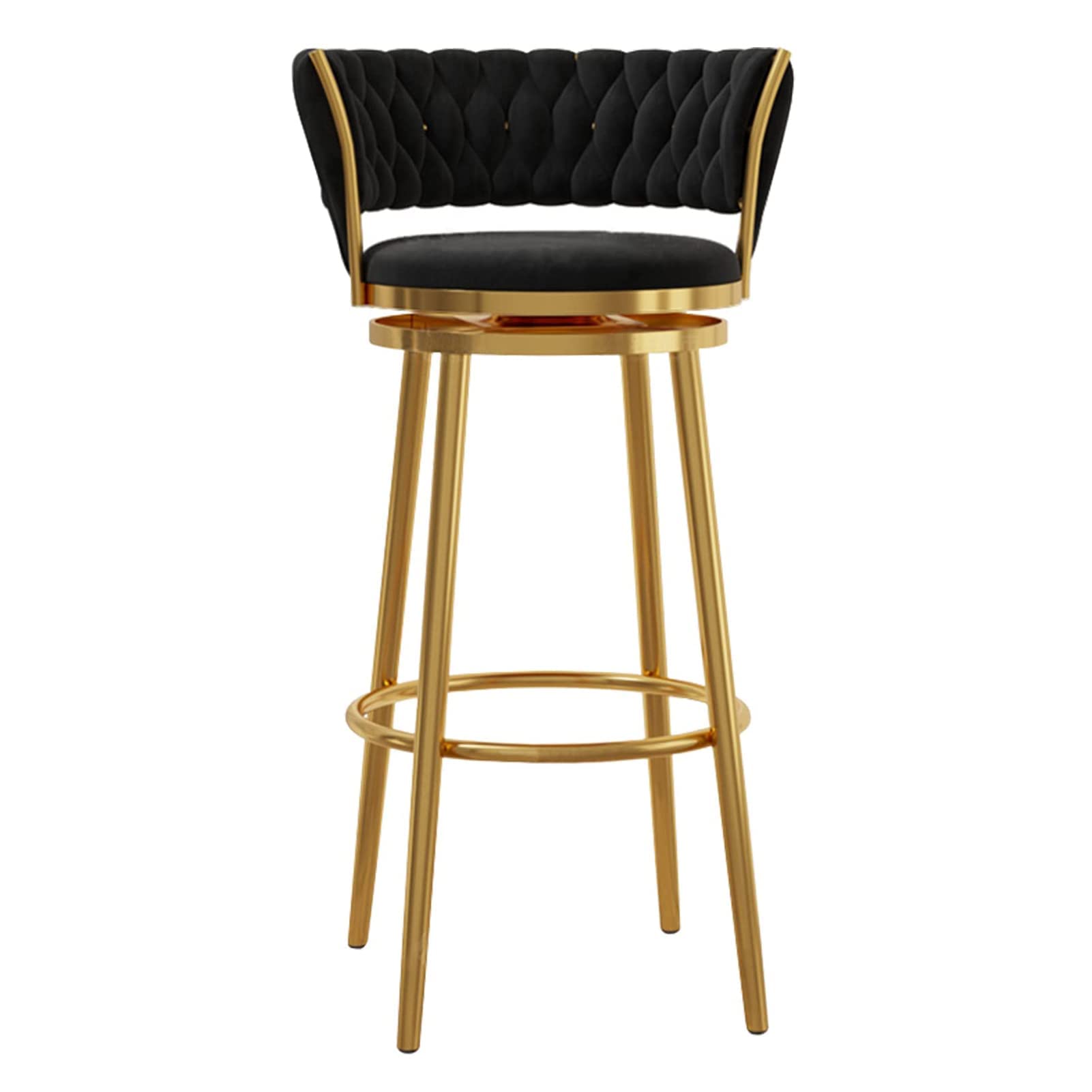 Tabourets de bar modernes velours dossier haut cuisine salon
