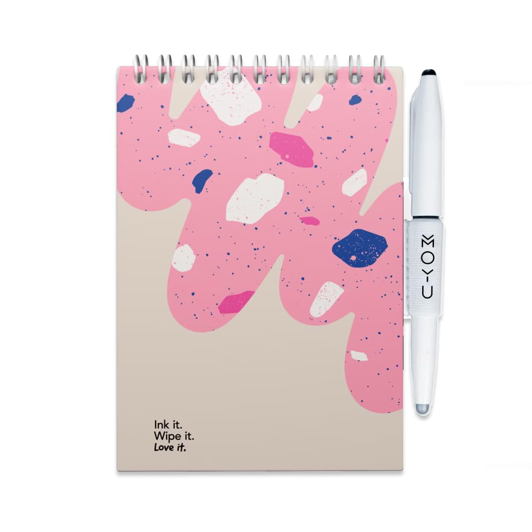 MOYU Erasable Notebook - A6 Stone Paper - Hardcover - Flamingo Desert - Multifunctional Pages - Includes Erasable Pen, Cloth, and Pen Holder โ image 1