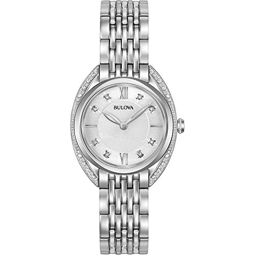 Montre à Quartz Curv Diamond Bulova femme élégante en acier haut de gamme