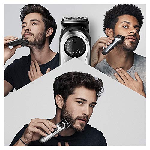 Braun Beard Trimmer Hair Clippers For Men, Cordless & Rechargeable, Mini Foil Shaver With Gillette Proglide Razor, Black/Silver, 6 Piece Set #TOP1