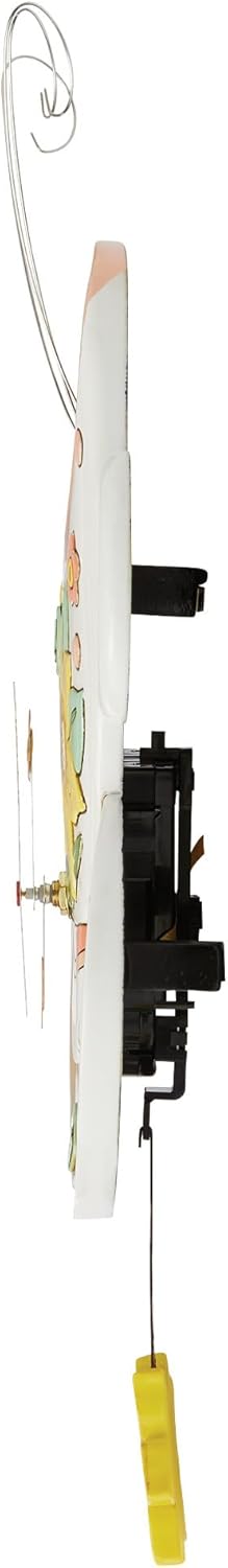 Enesco Allen Designs Flower Coffee Cup of Joy Wall Clock - Battery Operated Pendulum Analog Clock, Stone Resin Decorative Clocks for Walls Home Decor Kitchen Clocks, 13 Inch