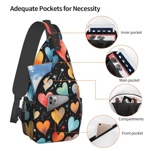 Bolso bandolera con patrón colorido para viaje y senderismo miniatura 4