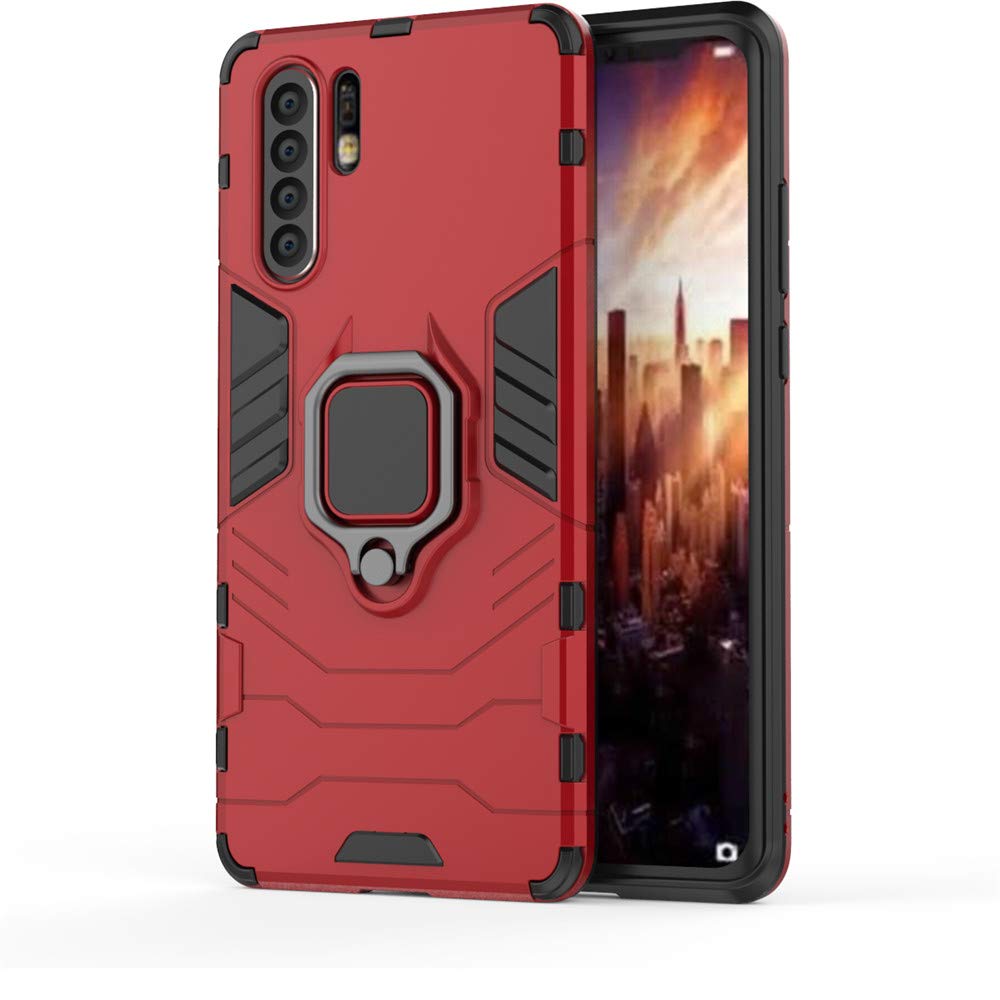 CHcase Huawei P40 Pro Funda, Anillo Metálico Sujeción Soporte Antichoque Rígido Caja (Funciona con el Montaje de Coche Magnético) Doble Capa Sólido Case Carcasa para Huawei P40 Pro -Black Plus Gray — view 51