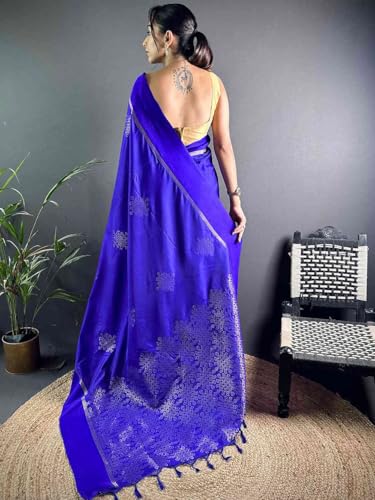 Image of SGF11 Women's Kanjivaram Pure Soft Silk Saree With Unstiched Blouse Piece