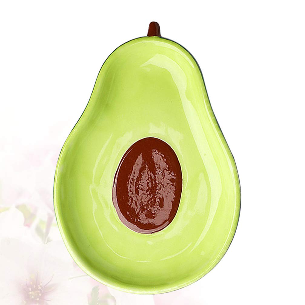 GARNECK Plato de Cerámica en Forma de Aguacate Plato de Cerámica Plato de Salsa Cuencos para Ensaladas de Frutas Aperitivos de Postre