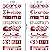 Pimastickerslab Kit Adesivi Sponsor Tecnici Auto Kit Tuning Mini Moto Motocross Racing WRC Rally da Corsa cod.1381 (031 Rosso, Lucido_Glossy_Lucid)