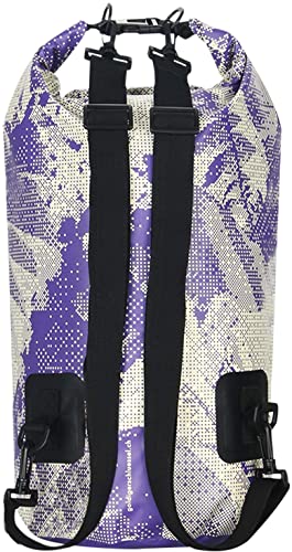 Buffalo Gear 20L Waterproof Dry Bag Backpack Duffel Bag For Travel, Motorcycling, Cycling, Hiking, Camping (Purple) #TOP3