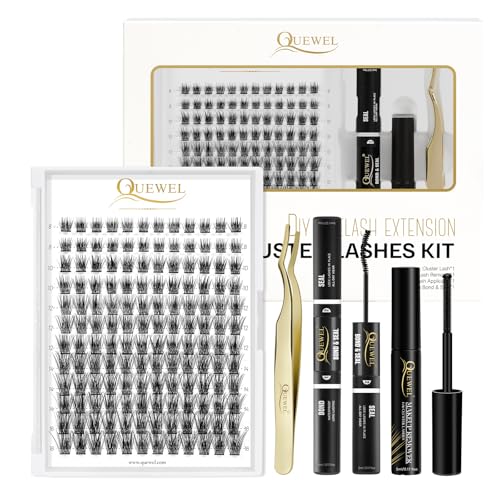 Colle super tenue pour extensions de cils DIY avec 144 grappes QUEWEL