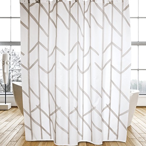 MSV "Premium Tree Polyester Shower Curtain, Grey, 180 x 200 cm, W 7.9" x L 11.8" (1 Panels) - Image 2