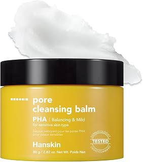 Hanskin PHA Pore Cleansing Balm: Korean Blackhead Remover, Gentle Makeup Melt for Sensitive Skin, PHA Solid-to-Oil Cleanser 2.82 oz