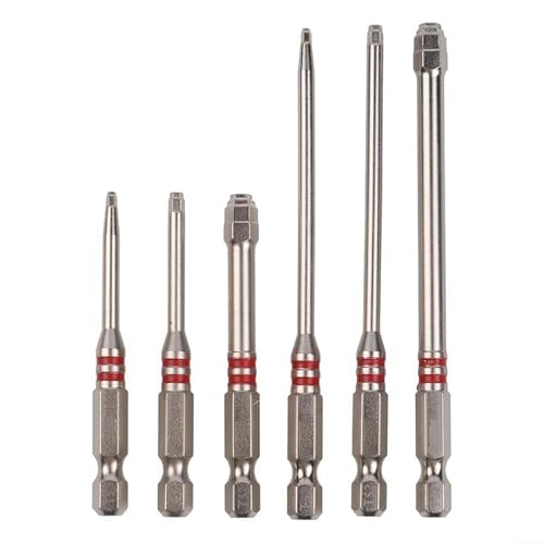6-Piece Screwdriver Bit Set: Featuring magnetic hexagonal shanks and a