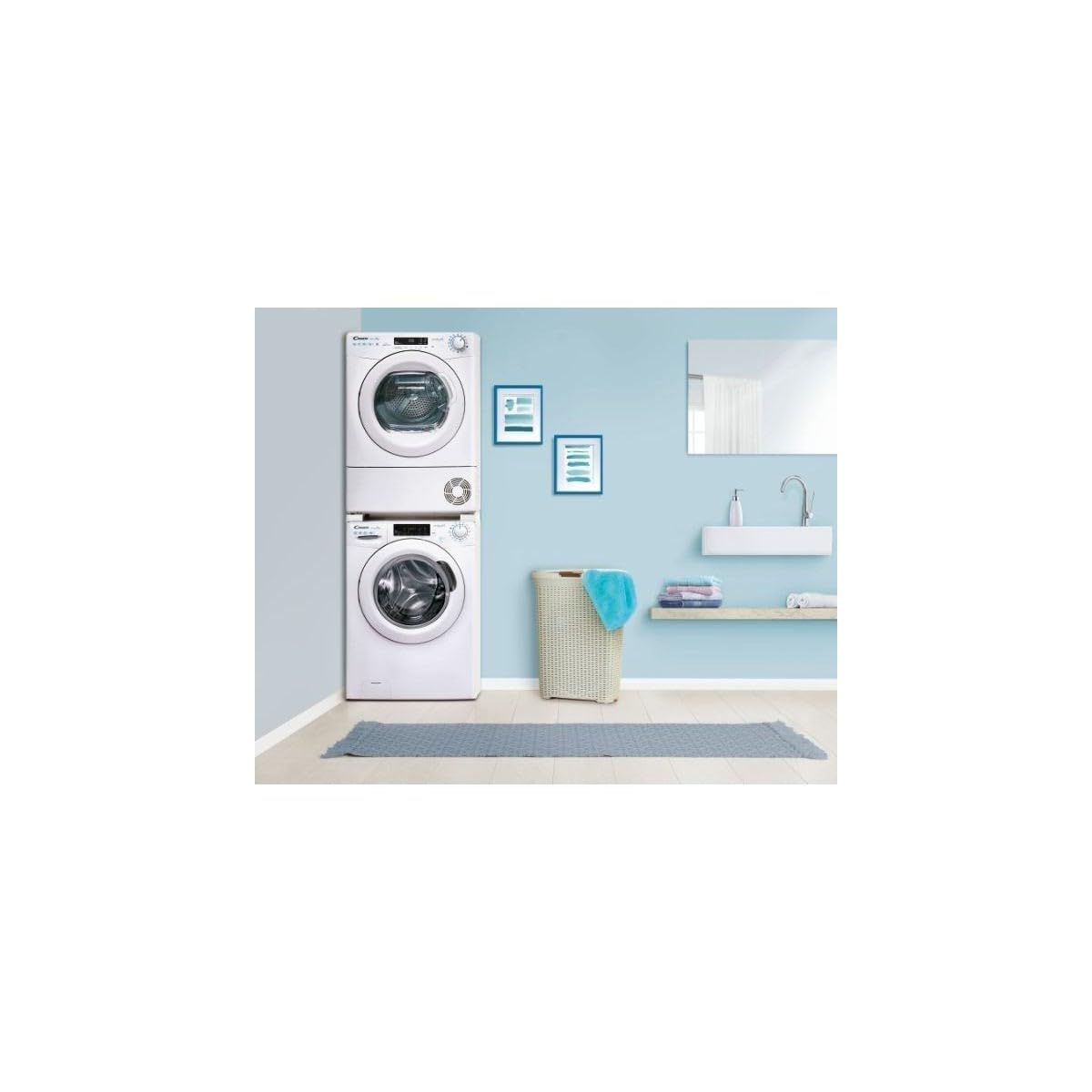 Candy Smart CSO4 H7A1DE-S Asciugatrice Slim a Pompa di Calore, 7 Kg, Wi-Fi + Bluetooth, Programma Stiro Facile, Libera Installazione, 60x46.5x85 cm, Bianco, Classe A +