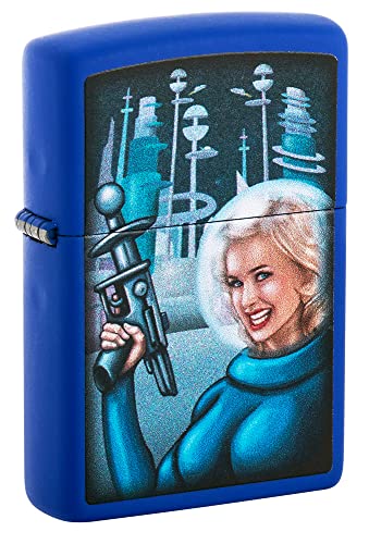Encendedor Zippo Retro Azul Mate miniatura 1