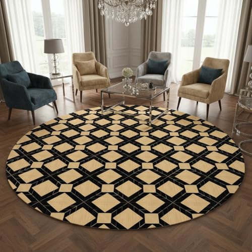 Vexyora Machine Washable Round Rug 11ft Contemporary Minimalist Tan and