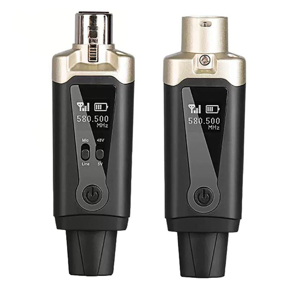 Adattatore Convertitore Mic XLR Microfono Wireless UHF Trasmettitore Ricevitore per Microfono Dinamico A Condensatore