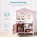 Best Choice Products Pretend Play Wooden Farmhouse Kitchen Set for Kids w/Toy Storage, Clicking Knobs, Windows, 5 Accessories Included - Rose