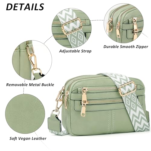 Image of TANTOMI Crossbody Bags for Women, 6-Pockets Cross Body Purse, Vegan Leather Handbags Shoulder Bag for Travel, Gifts for Women