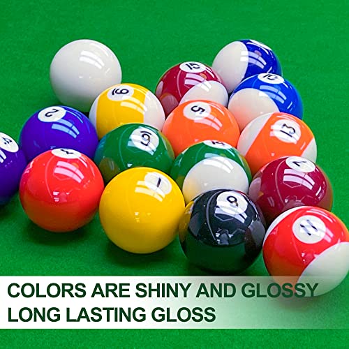 Regulation Billiard Balls, Glossy Pool Table Ball, Complete 16 Pool Balls Billiard Set, Premium Polyester Resin, For Friends, Family And Billiards Lovers #TOP4