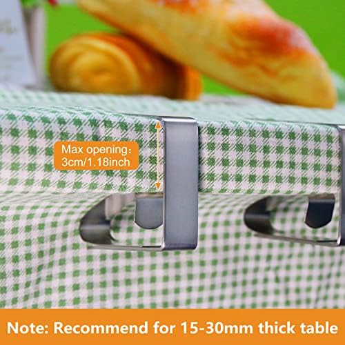 Coideal Tablecloth Clips Stainless Steel - 8 Pack Thickened Table Cover Clamps Holder for Picnic BBQ Wedding DIY Party (Silver - Plain)