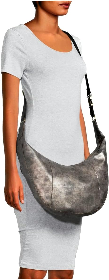 Time & Tru Marcella Hobo Bag, Dimensions: 14.75-''Wx10.9-'' Hx3.5-'' D (Grey)