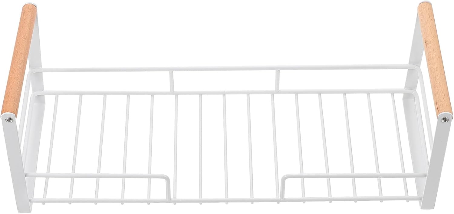 ibasenice Kitchen Seasoning Rack Countertop Spice Jar Holder Single-layer White Multi-function Seasoning Organizer for Home Kitchen Condiment Storage