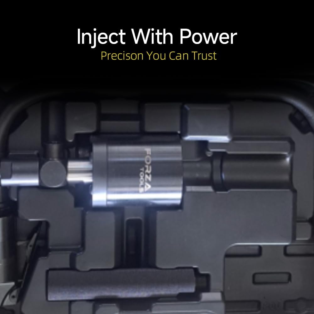 Pneumatic Injector Impact Extractor, 24 Pieces, Gentle Removal of Diesel Injectors, Prevents Cylinder Head Damage, Includes 21 Adapters for Various Brands