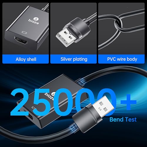 Conversor USB a HDMI compatible 4K, para laptops y monitores miniatura 3