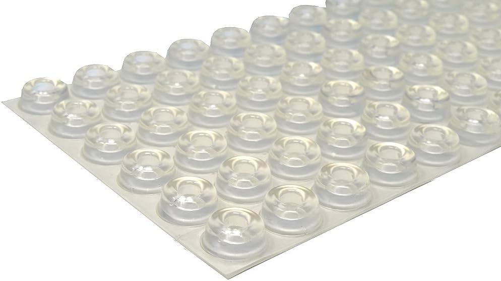 Bumper Specialties Self Adhesive Bumper Feet 0.880" x 0.400" (22.3mm x 10.2mm) Gray Recessed Polyurethane Pads for Industrial Surface Protection, 72 Pack, BS17