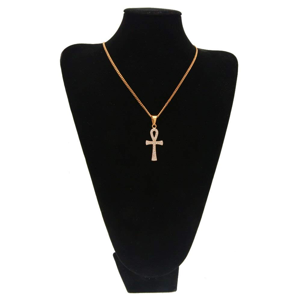 Wisiorki ze stali nierdzewnej w kolorze złotym Naszyjnik Iced Out Cross Biżuteria życia wiecznego