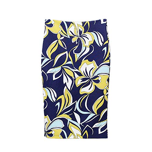 Women's Print Skirt Zip Slim Fit Sexy Skirt Skirt Temperament Commuting One-Step Skirt Casual Party Elastic Pencil Skirt-Blue Lily_L