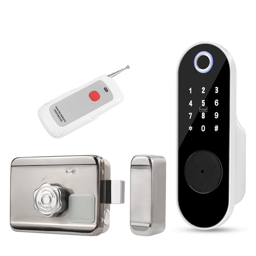 Serratura della Porta con Impronte Digitali,Chiavistello della Tastiera di Ingresso Senza Chiave con Ingresso Chiave,Password Anti-Spionaggio,Serratura Antifurto Intelligente