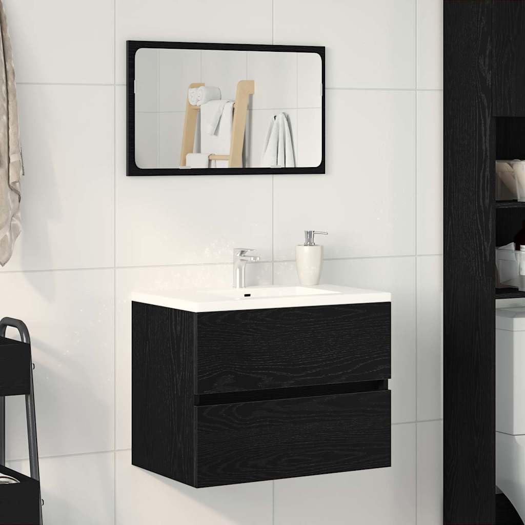 Mobile per lavello, in rovere nero, 60 x 38,5 x 45 cm, in legno