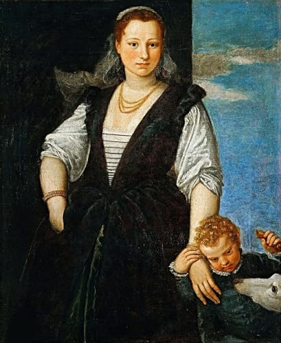 Toile de maître Veronese portrait femme Isabella Guerrieri haut de gamme 60x90cm
