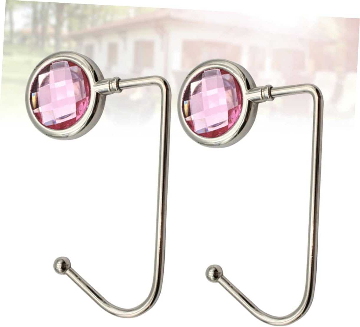 2pcs Pink Alloy Handbag Hooks for Table Purse Hangers to Keep Bags Clean and Off The Floor No-Slip Design for Desk Use Stylish and Functional Bag Holders