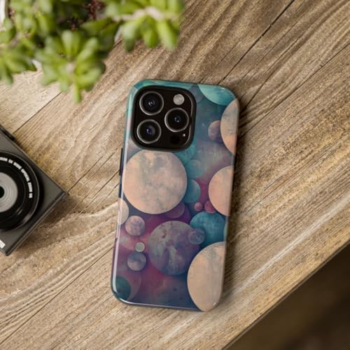 Coque iPhone 16 Pro rigide brillante protection motif géométrique