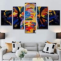 SIGNWIN 5 Panel Canvas Wall Art Modern Art Decorative Decorative Elements Digital Art Multicolor Patterns Urban for Home Decorations Ready to Hang - 60