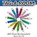 Tag-A-Room Color Coded Home Moving Box Labels, 800 Count 4 Bedroom House Pack + Fragile Stickers, Moving Supplies, Moving & Packing Stickers