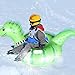 Karlak Thicken Snow Tube Inflatable Snow Sleds with Handles Winter Toys for Kids Adults