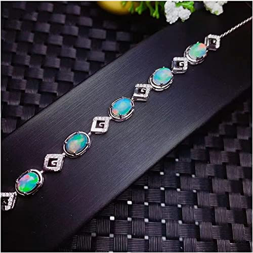 Bracelet opale pour femme en argent 925 naturel véritable précieux