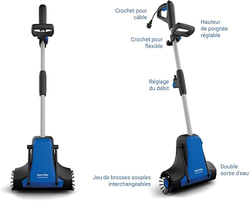 Nilfisk Nettoyeur de terrasse - Nettoyeur électrique pour terrasses en bois avec brosses rotatives et contrôle du débit d'eau (600 W) - 2