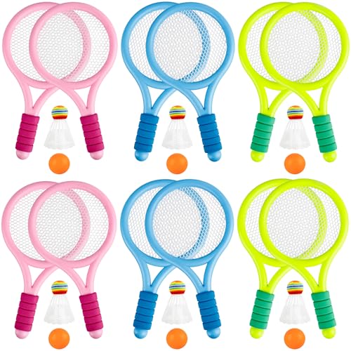 Set de 12 raquetas de tenis plásticas para niños